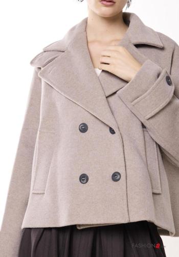 Cappotto in Misto Lana doppio petto corto a collo alto - ph 2