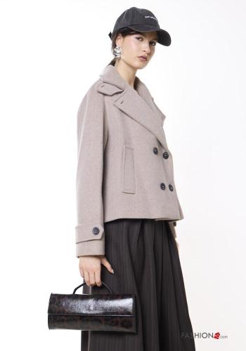 Cappotto in Misto Lana doppio petto corto a collo alto - ph 3