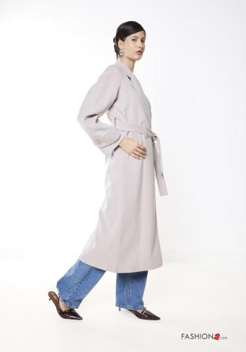 Cappotto doppio petto lungo con cintura - ph 4