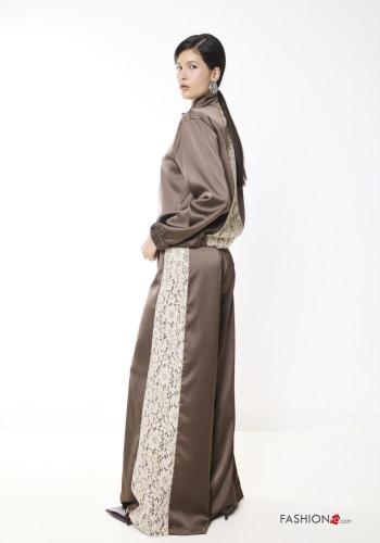 Pantalone in Cotone pizzo Fantasia ricamata - ph 3