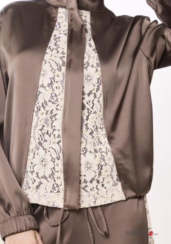 Bomber in Cotone pizzo Fantasia ricamata - ph 2