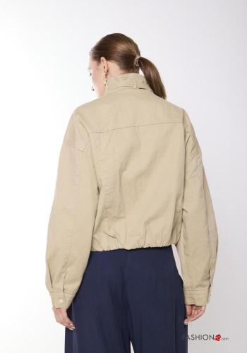 Bomber in Cotone con tasche a collo alto con zip - ph 3