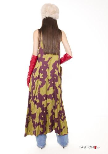 Abito scollato sulla schiena Fantasia astratta scollo a V - ph 3