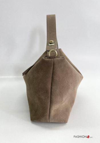 Sac en Cuir Véritable Suède avec bandoulière avec doublure avec fermeture éclair - ph 3
