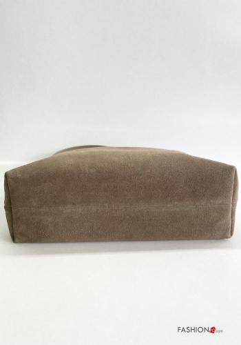 Sac en Cuir Véritable Suède avec bandoulière avec doublure avec fermeture éclair - ph 4