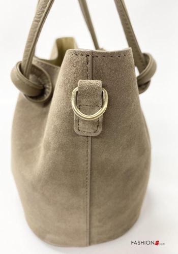 Sac à main en Cuir Véritable Suède avec fermeture éclair avec bandoulière - ph 2