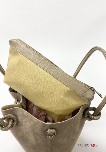 Sac à main en Cuir Véritable Suède avec fermeture éclair avec bandoulière - ph 4