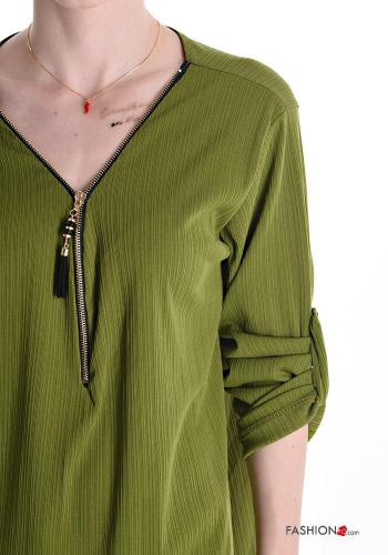Pull à col en V avec fermeture éclair - ph 4