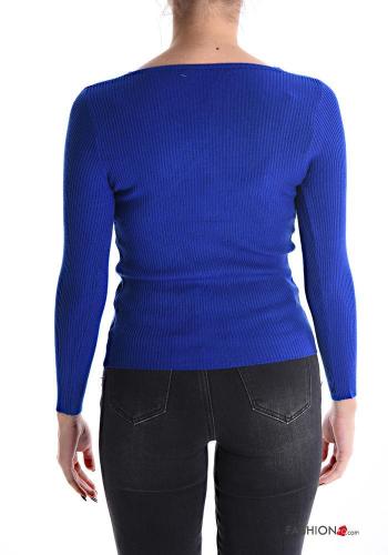 Maglione costine scollo a V - ph 2