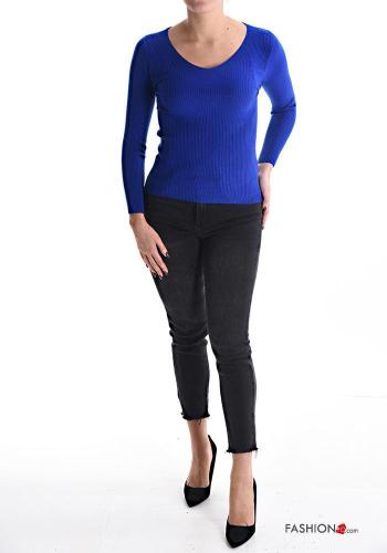 Maglione costine scollo a V - ph 5
