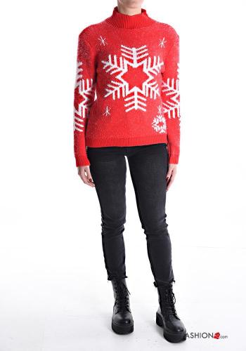 Camisola manga comprida de Natal com gola subida - ph 5