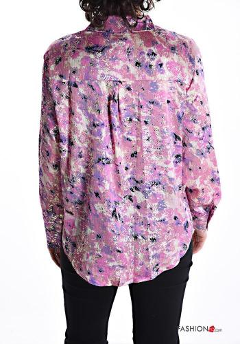 Camicia brillante maniche lunghe con colletto Fantasia floreale con bottoni - ph 2