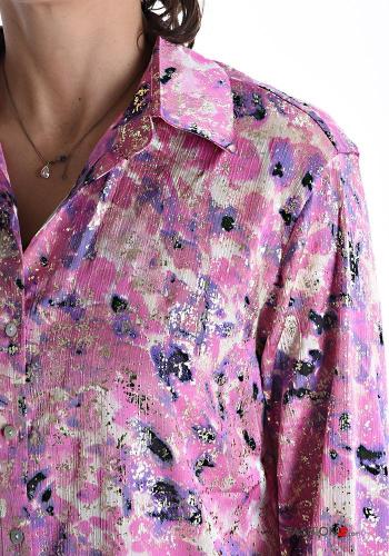 Camicia brillante maniche lunghe con colletto Fantasia floreale con bottoni - ph 4