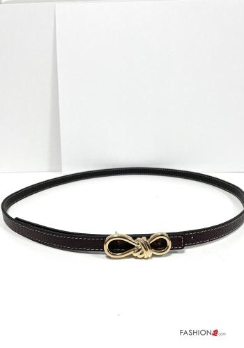 adjustable with buckle Genuine Leather Belt with bow - ph 4