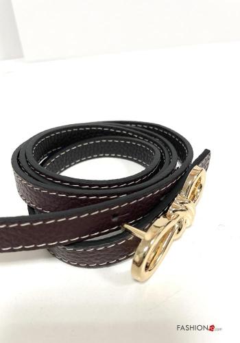 adjustable with buckle Genuine Leather Belt with bow - ph 5