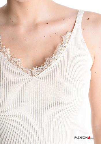 Canotta pizzo costine scollo a V - ph 5