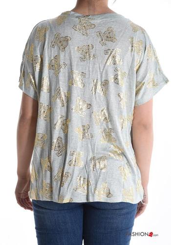 kurze ärmel u-boot ausschnitt T-shirt - ph 2