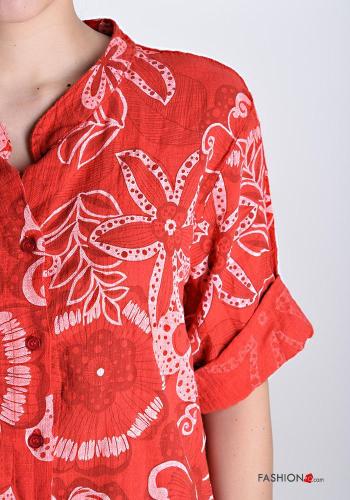 Camisa em Algodão com botões manga três quartos - ph 4