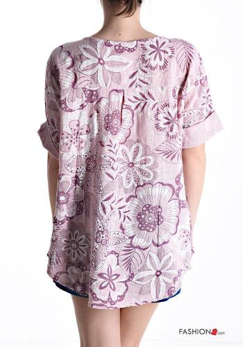 Blusa em Algodão manga curta com botões - ph 2