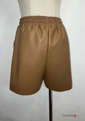 Shorts faux cuir avec poches avec élastique - ph 5