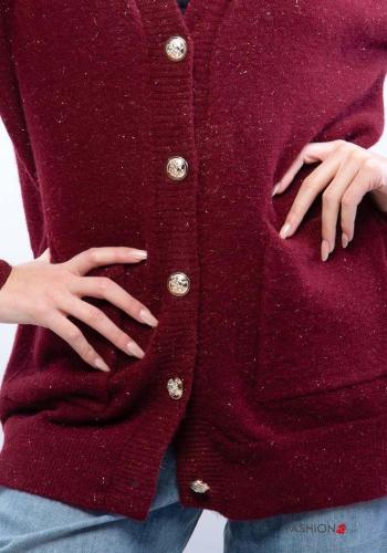 long sleeve Cardigan with buttons with v-neck with pockets - ph 4