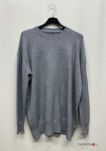 Conjunto manga comprida gola redonda com strass com elástico - ph 2