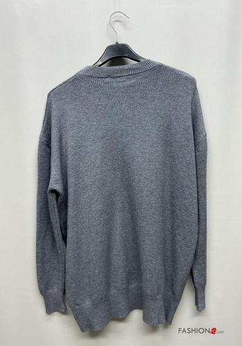 Conjunto manga comprida gola redonda com strass com elástico - ph 6