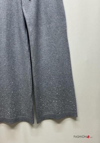 Conjunto manga comprida gola redonda com strass com elástico - ph 8