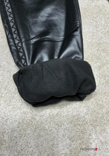 Calças imitação de couro com elástico - ph 5
