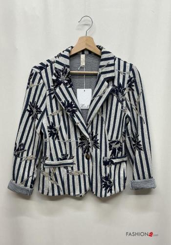 Giacca in Cotone maniche lunghe Fantasia mista con bottoni senza fodera - ph 2