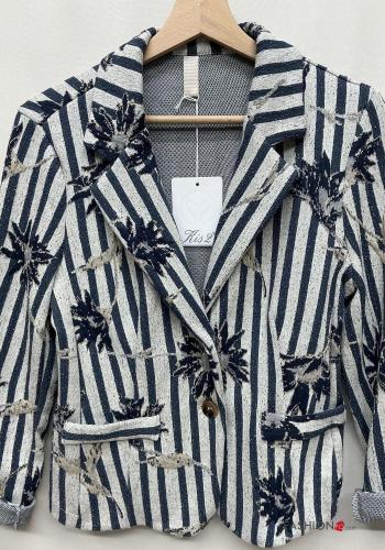 Giacca in Cotone maniche lunghe Fantasia mista con bottoni senza fodera - ph 3