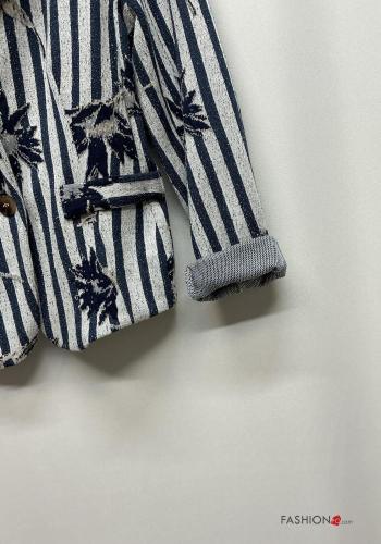 Giacca in Cotone maniche lunghe Fantasia mista con bottoni senza fodera - ph 4