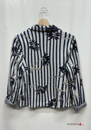 Giacca in Cotone maniche lunghe Fantasia mista con bottoni senza fodera - ph 5