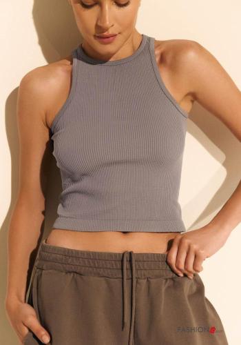 Top senza maniche costine corto - ph 4
