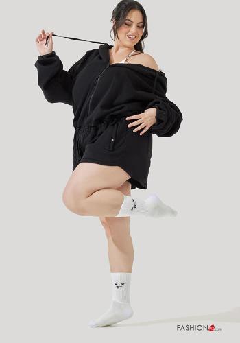 adjustable POPFLEX Cotton Sports set with hood with elastic with drawstring with zip with pockets - ph 1