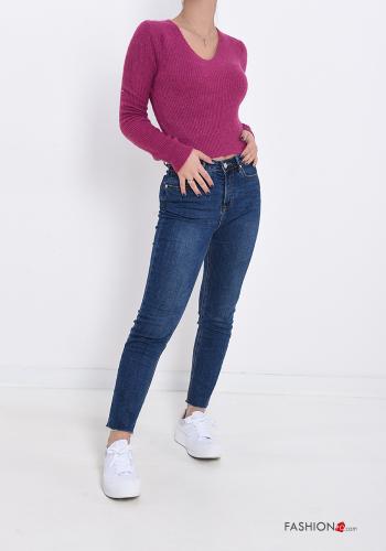 kurz Strickpullover mit V-Ausschnitt - ph 5