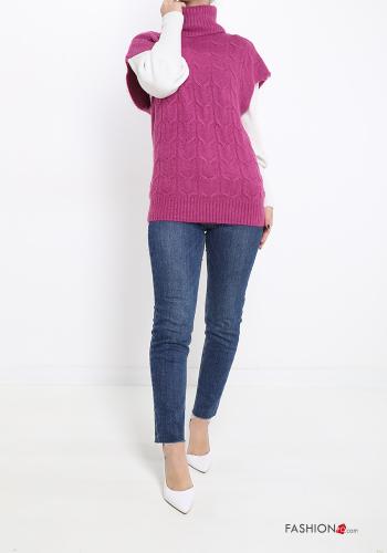 ärmellos Strickpullover Rollkragen- - ph 5