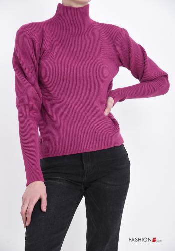 Maglione costine a collo alto - ph 1