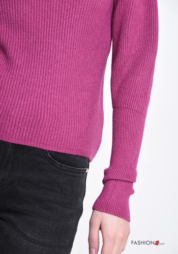 Maglione costine a collo alto - ph 4