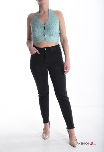 Top corto senza maniche scollato sulla schiena con bottoni scollo a V - ph 5