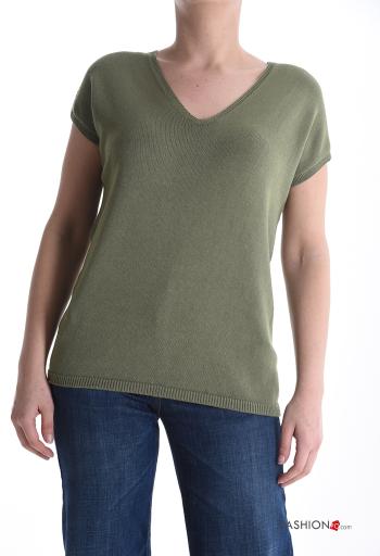 Maglione maniche corte scollo a V - ph 1