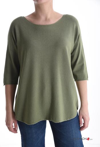 Maglione girocollo maniche a tre quarti - ph 1