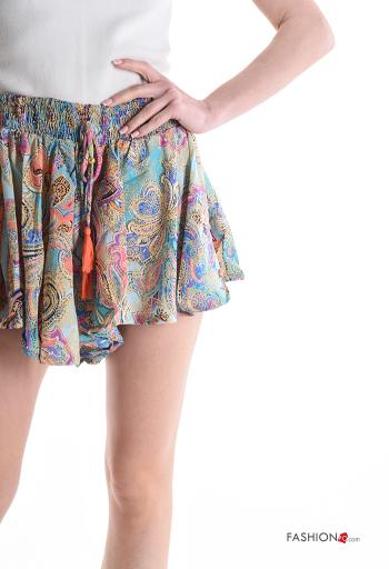 Pantaloncino Short in Seta Fantasia mista con elastico - ph 4