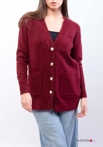 long sleeve Cardigan with buttons with v-neck with pockets - ph 1