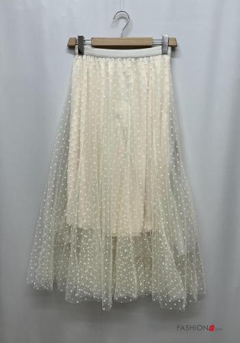 Jupe tulle Imprimé à pois avec doublure avec élastique - ph 1