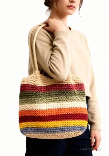 Mala de ombro às riscas