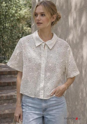 Camicia in Cotone macramé
