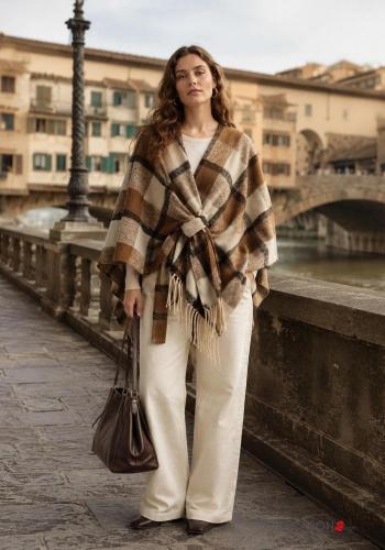 Poncho in Misto Lana