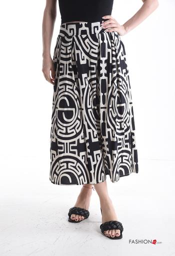 Patterned Cotton Skirt