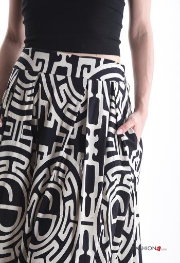 Patterned Cotton Skirt - ph 4